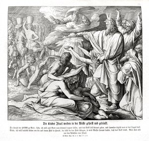以色列人在沙漠中得到食物，出埃及记 作者 朱利叶斯·施诺尔·冯·卡洛斯菲尔德