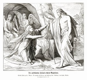 耶稣向抹大拉的马利亚显现，《约翰福音》。 作者 朱利叶斯·施诺尔·冯·卡洛斯菲尔德