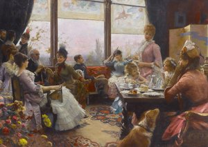 五点茶，1883-1884。 作者 朱利叶斯·斯图尔特