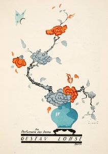 Gustav Lohse，女士香水的广告，来自Styl，pub.1922（pochoir print） 作者 朱普·维尔茨
