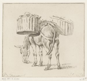 满载货物的驴子 作者 彼得·范·布洛门（Pieter van Bloemen）