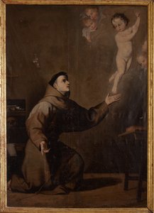 教区博物馆。绘画帕多瓦的圣安东尼（San Antonio de Padua）。何塞-里贝拉的摹本。布面油画。17 世纪。 作者 Jusepe de (c.1590 1652) (after) 里贝拉