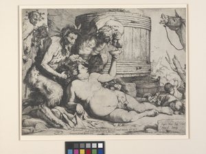 醉酒的西莱纳斯（蚀刻版画） 作者 朱塞佩·德·里贝拉