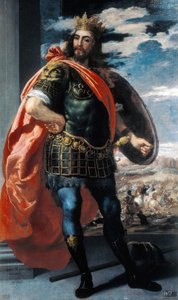 Representation of King Visigoth Alaric II (484-507) (oil on canvas) 作者 朱塞佩（Jusepe）或荷西（Jose）（c.1605 1656）莱昂纳多（Leonardo）