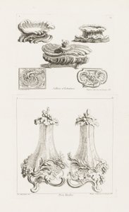Sallieres etTabatières（盐碗和鼻烟盒），盘子在Oeuvres 作者 JusteAurèleMeissonnier