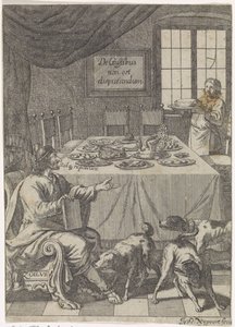 Zoilus 坐在铺好的桌子旁
De Gustibus non est disputandum（关于物品的标题） 作者 贾斯图斯·范登尼普尔特