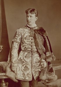 年轻的匈牙利人Magnate，c.1870-80（棕褐色照片） 作者 约瑟夫·博尔索斯（JózsefBorsos）