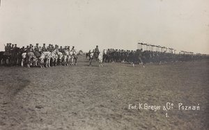 专辑“Jack Bosio - War Campaign 1917-1920”：1919 年 3 月至 4 月在波兰（华沙 - 波森）的军事任务，波森（波兹南）的马电池，03-04/1919（黑白照片） 作者 格里格