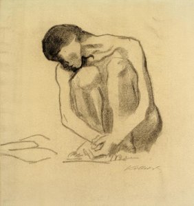 K.Kollwitz，蹲女性裸体