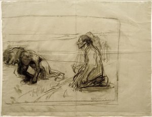 K.Kollwitz，就读于Pflüger（Pflüger和跪着的妻子） 作者 凯特·珂勒惠支
