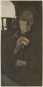 灯下一个拿着橙子的陌生女人的肖像 橙色女士（原标题） 作者 凯特·珂勒惠支