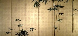 年轻的竹子，约1850年（金箔上的颜色涂在纸上）。 作者 小田楷森