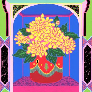 万寿菊，2020 年（丙烯酸画板）