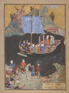 Amir Khusraw Dihlavi（卒于 1325 年）的 Khamsa（五重奏）中的对开页；海上劫持（FGA F1937.27） 作者 卡迈勒·乌丁·贝赫扎德