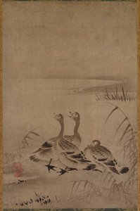 大雁，15世纪初。 作者 鹿野长吉