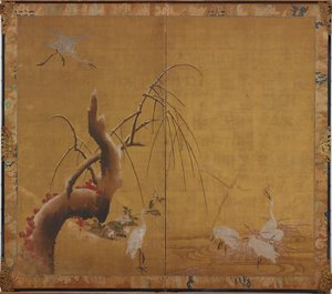 苍鹭和老柳 作者 鹿野贞信