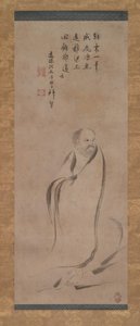 菩提达摩在芦苇上渡过长江，16世纪末。 作者 卡诺搜集