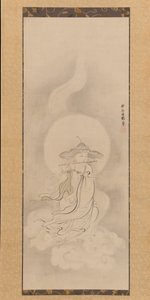地藏菩萨吹奏长笛，17世纪中期。