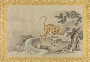 中国画的副本专辑，专辑叶，（丝绸上的墨水和颜色）