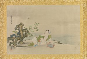 中国画的副本专辑，专辑叶，（丝绸上的墨水和颜色）