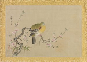 中国画的副本专辑，专辑叶，（丝绸上的墨水和颜色）