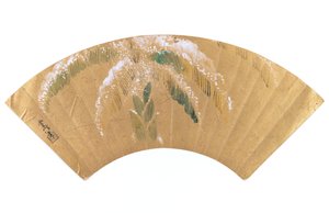 雪中的香蕉棕榈（金箔上的墨水和颜色）