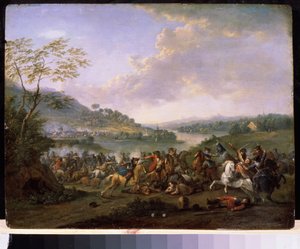 “军事混战”（Cavalry Skirmish） 骑兵在战斗中交战。 卡雷尔·布雷德尔 (Karel Breydel，1678-1733) 的绘画，莫斯科阿尔汉格尔斯科耶庄园国家博物馆 作者 卡雷尔·布雷德尔
