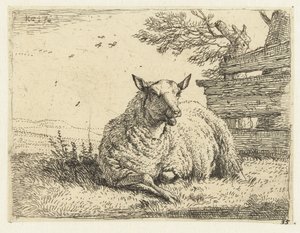 篱笆边的羊群 作者 卡雷尔·杜·贾丁（Karel Du Jardin）