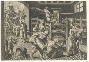 采集桑叶和喂养蚕
欧洲蚕的引进和丝绸生产（系列标题）
Vermis Sericus（实物上的系列标题）
