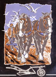 The Plough，1997（linocut和wc on paper） 作者 凯伦·凯特（Karen Cater）