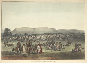 Piekann印第安人营地，酒吧。 1842 作者 卡尔·博德默