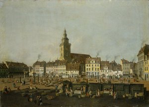 Neue Markt的看法与圣玛丽的教会，柏林，c.1770 作者 卡尔·弗里德里希·费希海姆
