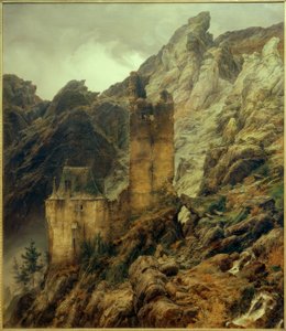 CFLessing，岩石景观：峡谷与废墟 作者 卡尔·弗里德里希·莱辛