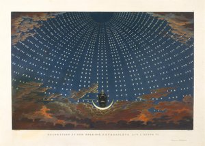 夜之女王宫殿中的星星大厅......，1847-49年。 作者 卡尔·弗里德里希·蒂勒