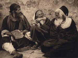 耶路撒冷，犹太人在哭场（黑白照片） 作者 卡尔·格罗伯