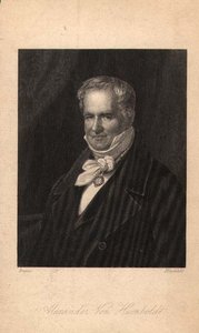 亚历山大-冯-洪堡（1769-1859），欣克利夫雕刻（平版）。 作者 卡尔·约瑟夫（之后）贝加斯