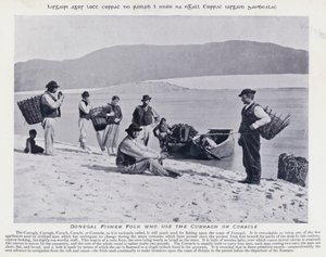 使用 Curragh 或 Coracle 的 Donegal Fisher Folk（黑白照片） 作者 卡尔·卡洛维奇·皮拉茨基