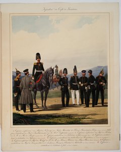 Infanterie du corps de grenadiers - 俄罗斯帝国掷弹兵军团的步兵 - Piratsky, Karlovich (1813-1889) - 1867 - 彩色石版画 - 56x45 - 私人收藏 作者 卡尔·卡洛维奇·皮拉茨基
