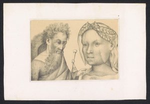 Jakobus de Meerdere en vrouw
十五世纪荷兰大师的素描和研究作品。根据保存在柏林皇家图书馆的原作绘制（系列名称） 作者 普鲁伊斯韦滕沙彭学院