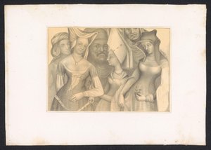 四女两男
十五世纪荷兰大师的素描和研究作品。根据保存在柏林皇家图书馆的原作绘制（系列名称） 作者 普鲁伊斯韦滕沙彭学院