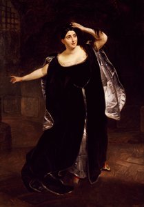 朱迪塔-帕斯塔（1797-1865），意大利女高音，在《安娜-波莱娜》的疯狂场景中，选自盖塔诺-多尼采蒂的歌剧。 作者 卡尔·巴甫洛维奇·布留洛夫