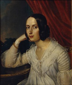 Natalia Alekseevna Tuchkova-Ogareva的肖像1829-1913，1842年