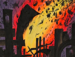 灾难》，约 1928 年（印度墨水，纸面） 作者 卡尔·维纳