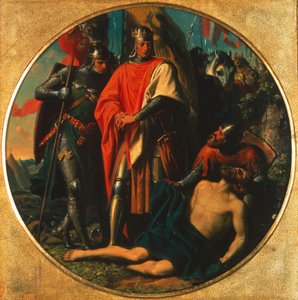 1278 年，哈布斯堡的鲁道夫一世在 Dürnkrut 附近看奥托卡的尸体