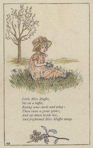 Little Miss Muffet（彩色石版画） 作者 凯特（后）格林纳威