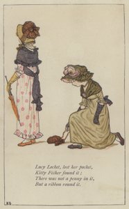 Lucy Locket，丢失了她的口袋（彩色石版画） 作者 凯特（后）格林纳威