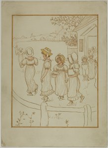 走在小巷里的女孩 作者 凯特·格林威（Kate Greenaway）