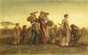 拾穗者回家（木板水彩画） 作者 凯特·格林威（Kate Greenaway）