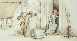 捉迷藏（纸上水彩画） 作者 凯特·格林威（Kate Greenaway）