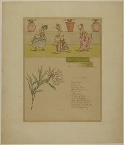 踮起脚尖》的研究，选自《万寿菊花园 作者 凯特·格林威（Kate Greenaway）